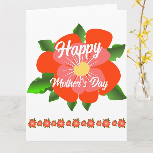 Happy Moederdag Card Kaart (Gele Bloem)