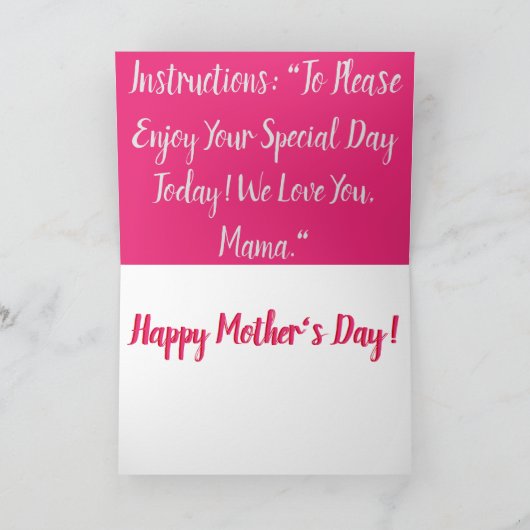 Happy Moederdag Card Kaart (Binnen)