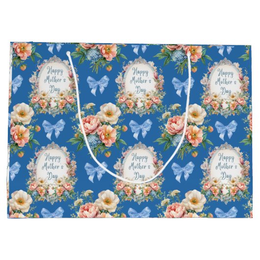 Happy Moederdag Cerulean Blauw Groot Cadeauzakje (Achterkant)