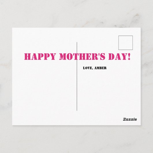 Happy Moederdag Cherries maakt mama schoon Briefkaart (Achterkant)