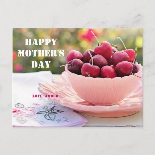 Happy Moederdag Cherries maakt mama schoon Briefkaart (Voorkant)