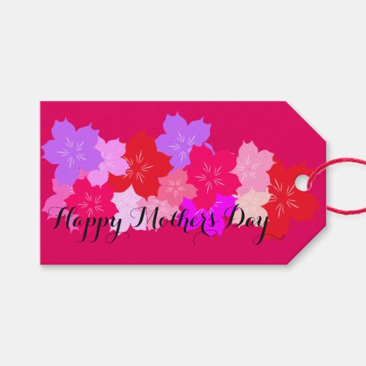 Happy Moederdag Cherry Blossoms Cadeaulabel (Voorkant (Horizontaal))