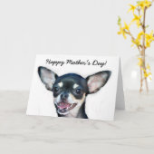 Happy Moederdag Chihuahua wenskaart Kaart (Gele Bloem)