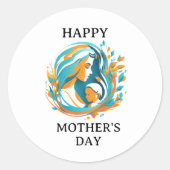 Happy Moederdag Classic  Round Sticker (Voorkant)