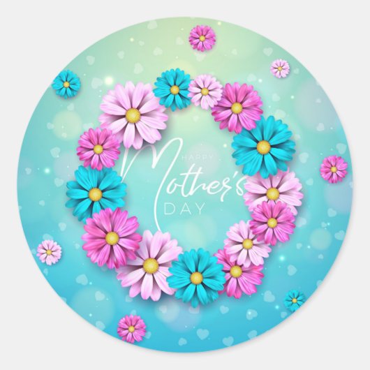 Happy Moederdag Classic Round Sticker (Voorkant)