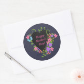 Happy Moederdag Classic Round Sticker, glossy Ronde Sticker (Envelop)