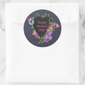 Happy Moederdag Classic Round Sticker, glossy Ronde Sticker (Tas)