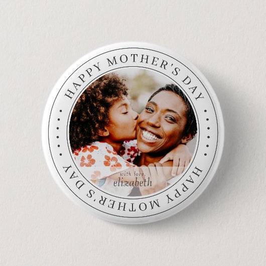 Happy Moederdag Classic Simple Photo Ronde Button 5,7 Cm (Voorkant)