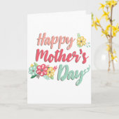 Happy Moederdag Colorful Flowers Wenskaart Kaart (Gele Bloem)