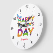 Happy Moederdag Colorful Grote Klok (Hoek)