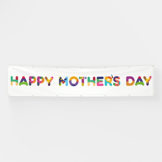 Happy Moederdag Colorful Spandoek (Horizontaal)