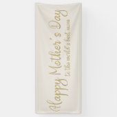 Happy Moederdag Cream Gold-script Spandoek (Verticaal)
