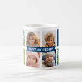 Happy Moederdag Custom 4 Photo Collage Chevrons Koffiemok (Center)