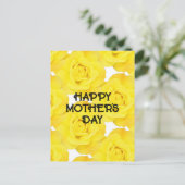 Happy Moederdag Custom Bericht Geel Bloemen Briefkaart (Staand voorkant)