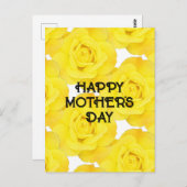 Happy Moederdag Custom Bericht Geel Bloemen Briefkaart (Voorkant / Achterkant)
