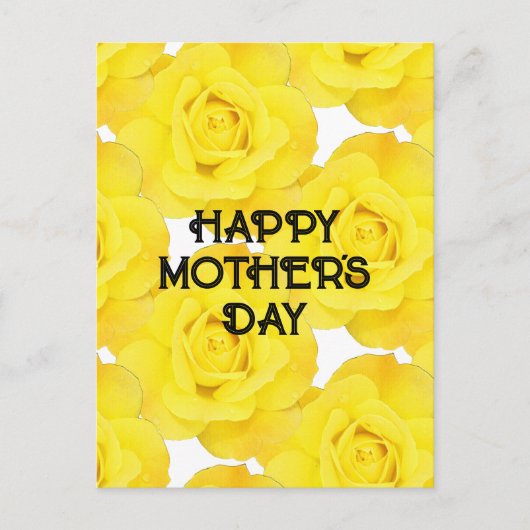 Happy Moederdag Custom Bericht Geel Bloemen Briefkaart (Voorkant)