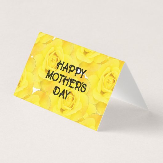 Happy Moederdag Custom Bericht Geel Bloemen Kaart (Voorkant)
