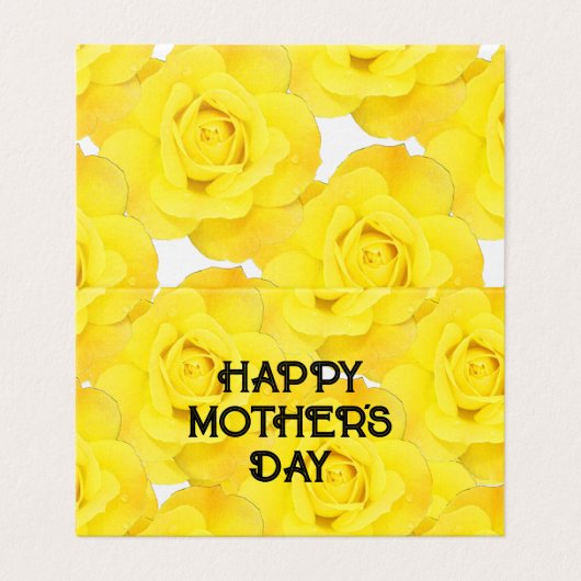 Happy Moederdag Custom Bericht Geel Bloemen Kaart (Buitenkant ongevouwen)