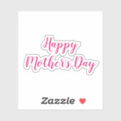 Happy Moederdag Custom Bericht Tekst Roze 2024 Sticker (Vel)