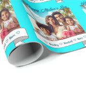 Happy Moederdag Custom Family Foto Cadeaupapier (Rol Hoek)