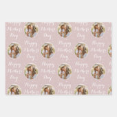 Happy Moederdag Custom Foto Dusty Roze 3 Inpakpapier Vel (Voorkant)