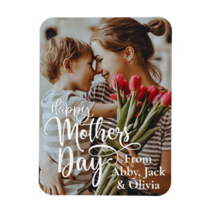Happy Moederdag Custom Photo and Text Magneet