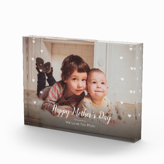 Happy Moederdag Custom Photo Block Fotoblokken (Rechts)