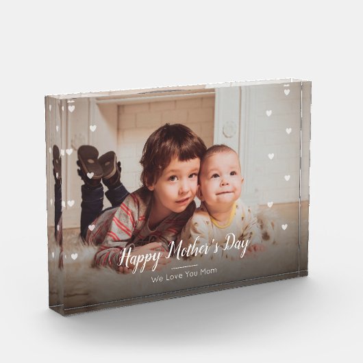 Happy Moederdag Custom Photo Block Fotoblokken (Links)