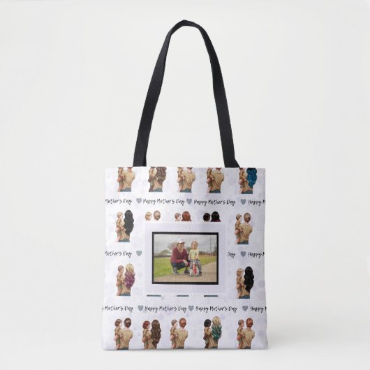 Happy Moederdag Custom Photo Canvas tas (Voorkant)