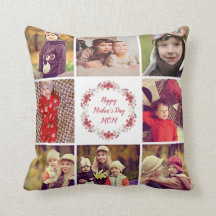 Happy Moederdag Custom Photo Collage Pillow