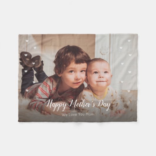 Happy Moederdag Custom Photo Fleece Blankets (Voorkant (Horizontaal))