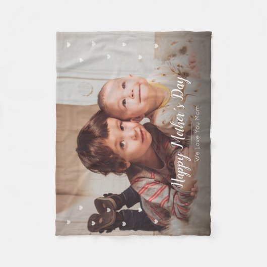 Happy Moederdag Custom Photo Fleece Blankets (Voorkant)