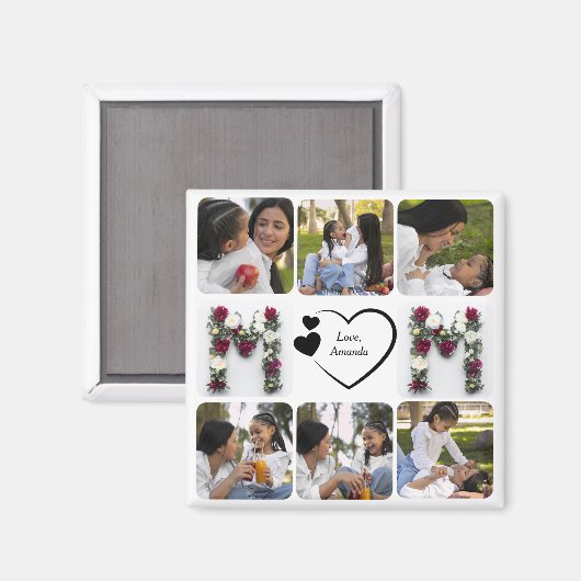 Happy Moederdag Custom Photo Magneet (Voorkant / Achterkant)