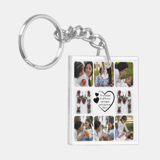 Happy Moederdag Custom Photo Sleutelhanger (Voorkant Links)