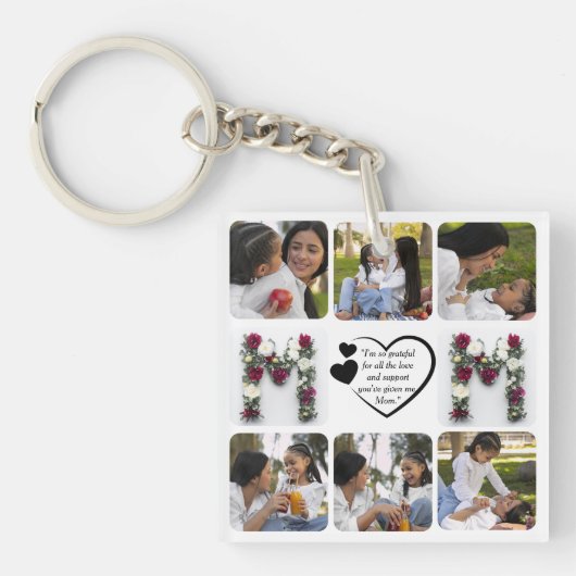 Happy Moederdag Custom Photo Sleutelhanger (Voorkant)