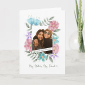 Happy Moederdag Custom Photo Waterverf Flowers Kaart (Voorkant)