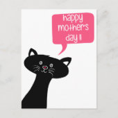 Happy Moederdag - Cute Black Cat Briefkaart (Voorkant)