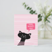 Happy Moederdag Cute Black Cat Briefkaart (Staand voorkant)