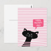 Happy Moederdag Cute Black Cat Briefkaart (Voorkant / Achterkant)