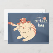 Happy Moederdag Cute Cat en Kitten Briefkaart (Voorkant / Achterkant)