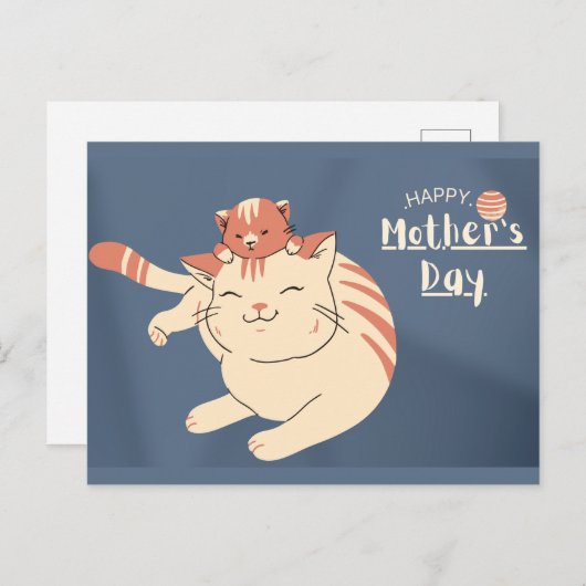Happy Moederdag Cute Cat en Kitten Briefkaart (Voorkant / Achterkant)
