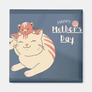 Happy Moederdag Cute Cat en Kitten Magneet