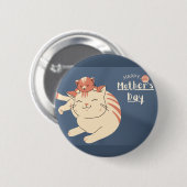 Happy Moederdag Cute Cat en Kitten Ronde Button 5,7 Cm (Voorkant /achterkant)