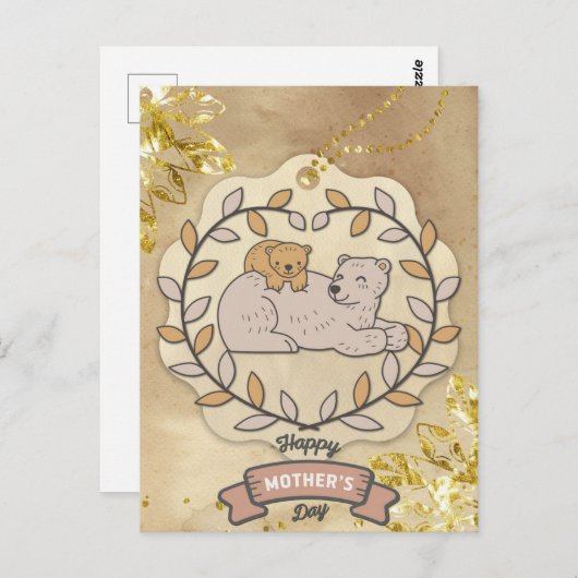 Happy Moederdag Cute Fun Beer en Cup Briefkaart (Voorkant / Achterkant)