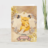 Happy Moederdag Cute Fun Cat en Kitten Kaart (Voorkant)