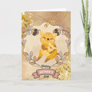Happy Moederdag Cute Fun Cat en Kitten Kaart
