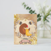 Happy Moederdag Cute Fun Chicken and Chick Briefkaart (Staand voorkant)