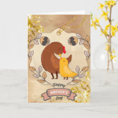 Happy Moederdag Cute Fun Chicken and Chick Kaart (Gele Bloem)