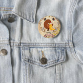 Happy Moederdag Cute Fun Chicken and Chick Ronde Button 5,7 Cm (In situ)
