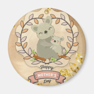 Happy Moederdag Cute Fun Koala Beer en Baby Magneet
